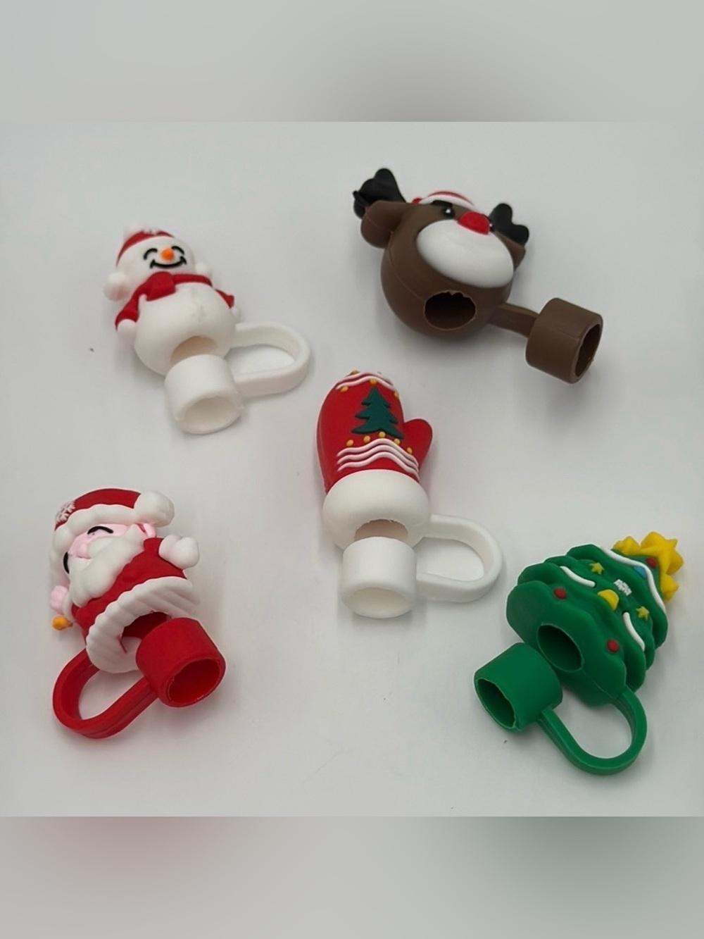 5 PCS Christmas Straw Covers - Brand New